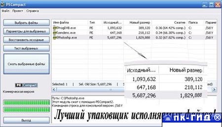 Bitsum PECompact v2.98.1 Rus - упаковщик исполняемых файлов
